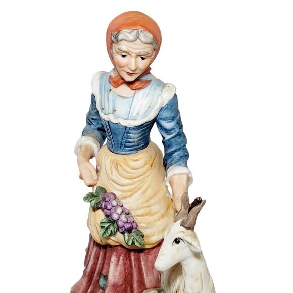 LEFTON Hand-Painted Woman & Goat The Goat Lady Porcelain Figure #2314 - Picture 6 of 9